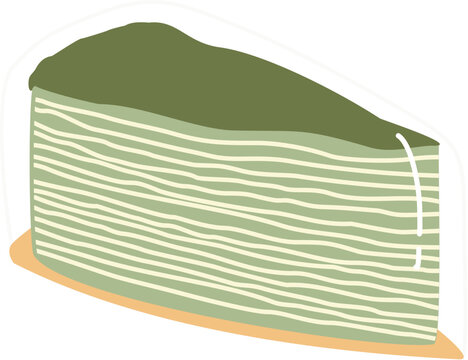 Street Food Matcha Mille Crepe Cake