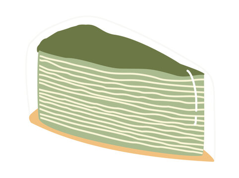 Street Food Matcha Mille Crepe Cake