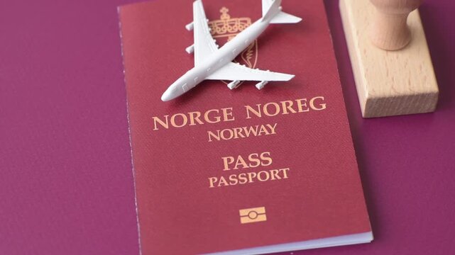 Norway passport, Norwegian visa for international travel and vacation. Norwegian passport as a background for your design