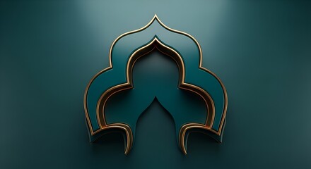 islamic arch design, teal and gold, elegant decoration