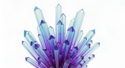 crystal cluster, blue and purple gemstones, abstract art