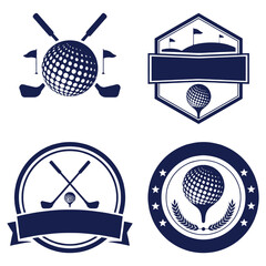 Elegant golf-themed vector badges and icons set