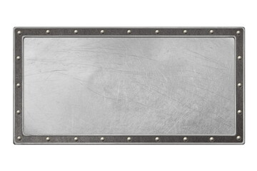 Fototapeta premium metal shield with rivets isolated on white