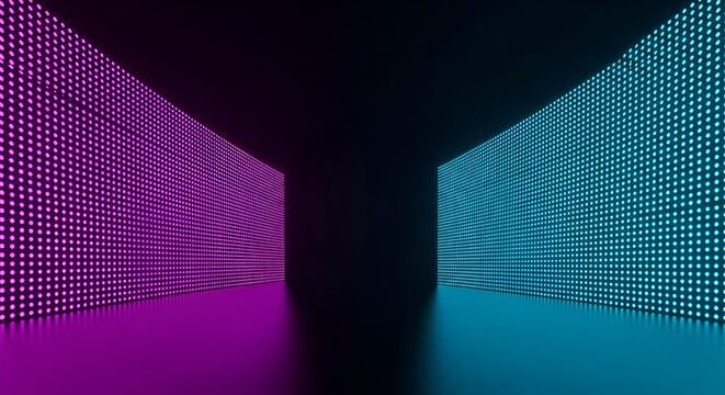 led wall panels, digital display, abstract background, modern technology concept