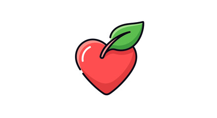 Healthy Food and Fruit Lifestyle Flat Icon Set Featuring Apple and Nutrition Symbol Representing Organic Diet, Fresh Produce, Wellness Eating and Balanced Nutrition Concept