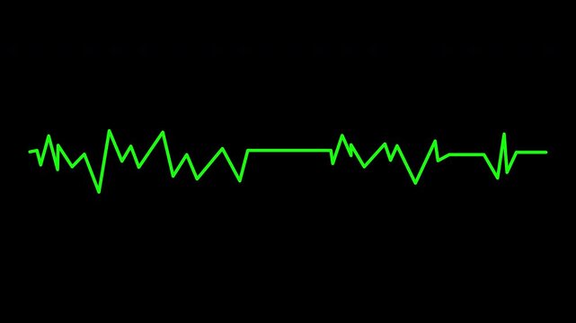 Heartbeat flatline line on black background, ideal for medical websites, health blogs, and wellnessrelated designs needing a modern graphic element.