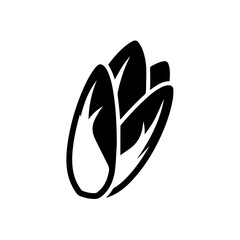 Naklejka premium Abstract geometric design resembling a stylized leaf or organic form in black and white