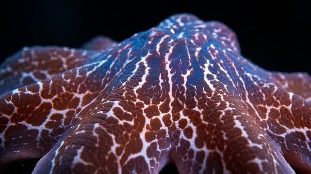 Close-up of a vibrant octopus with intricate patterns on its skin.