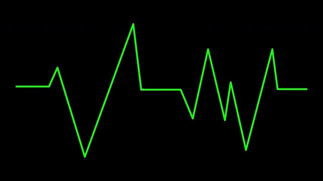 Heartbeat flatline electrocardiogram line on a black background, suitable for medical presentations, articles, healthrelated designs, hospital websites, and infographics.
