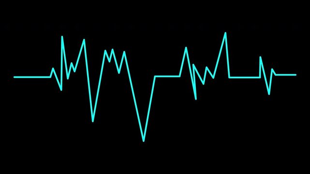 Heartbeat flatline graphic on a dark background. Suitable for medical, technology, science, or wellness designs needing a dynamic element.