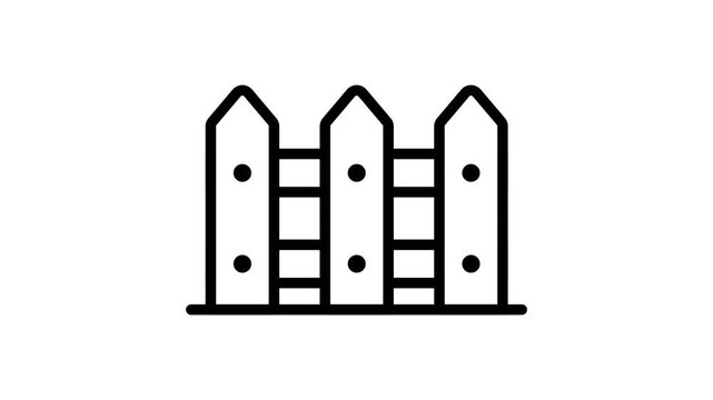 Grab this linear animated icon showing fence with wooden panels