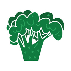 Simple broccoli illustration in a clean flat style. Minimal vector artwork ideal for healthy food branding, nutrition graphics, and educational materials.