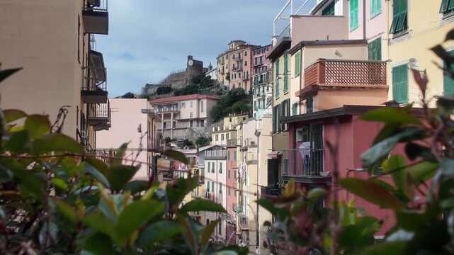 Colorful houses in Riomaggiore, Cinque Terre, Italy. 