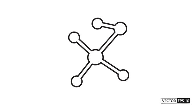 Abstract molecular structure icon representing science and technology.