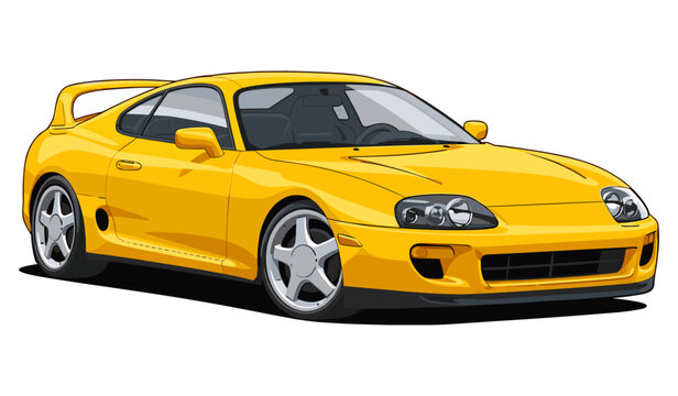 Japanese jdm sports car, Race car icon logo flat vector design