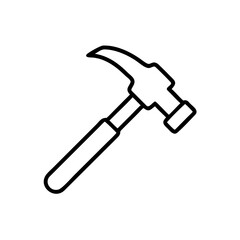 Hammer in minimalistic black and white design for construction use  