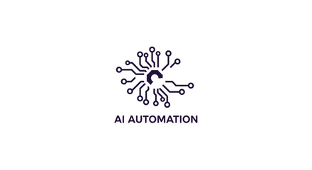 Obraz premium AI Automation Technology Circuit Board Symbol.