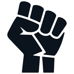 Powerful minimalist fist icon - bold solidarity and strength symbol