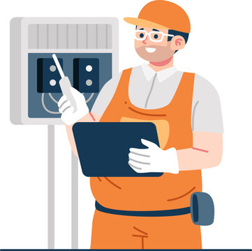 electrician technician character illustration