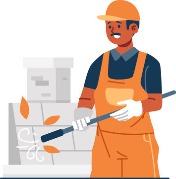 roof technician character illustration