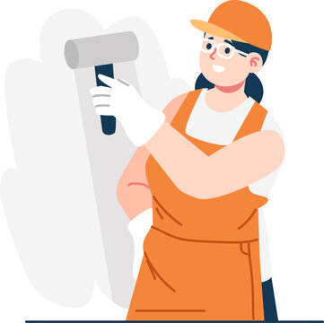 painter technician character illustration