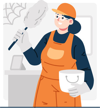 cleaner technician character illustration