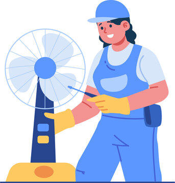 fan technician character illustration