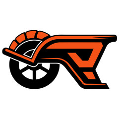 A futuristic orange and black unicycle with a sleek design © Mamu