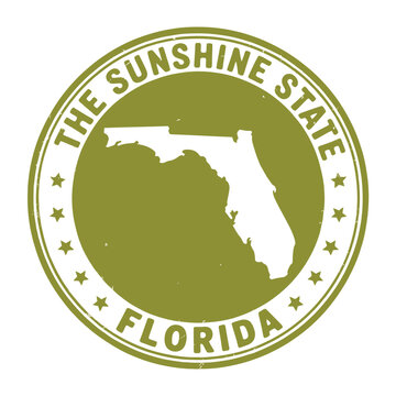 Florida state seal with map and sunshine state nickname