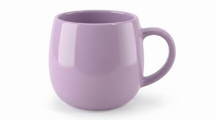A lavender-colored ceramic coffee mug on a white background.