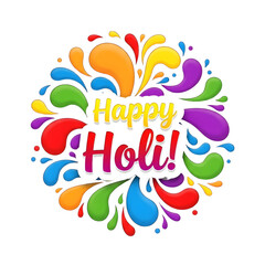 Vibrant Happy Holi celebration with colorful splashes