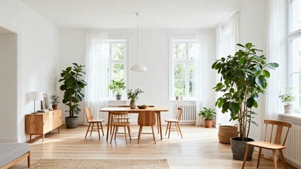 Fototapeta premium Modern dining room with plants