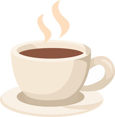 Obraz premium Hot Coffee Cup Flat Illustration with Steam