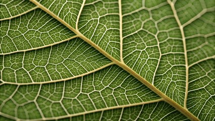 Obraz premium Leaf vein pattern, botanical macro, organic line texture