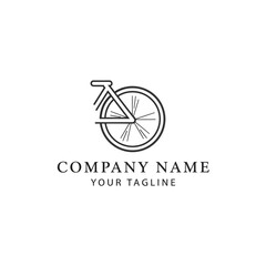 Fototapeta premium Simple line art bicycle logo design template for company branding.