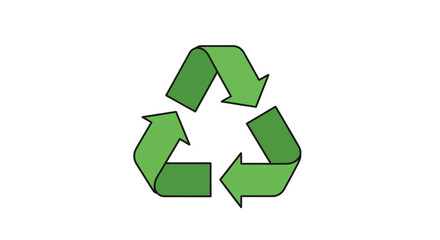 Obraz premium Green Recycling Symbol with Three Arrows in Continuous Loop