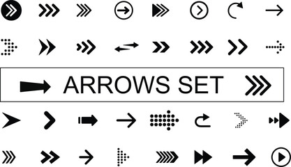 Modern Arrow Icons Set, Best Minimal Direction Arrows and Cursor Vector Collection for Web UI UX app Design