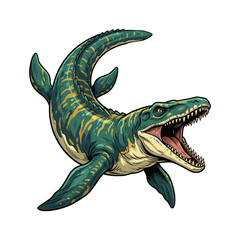 Fototapeta premium Prehistoric Marine Reptile Mosasaurus Poster Print Graphic Artwork