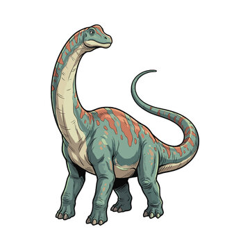 Giant Long Neck Brachiosaurus Dinosaur Art Print