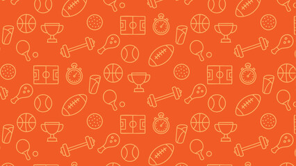 Sports doodle vector pattern 