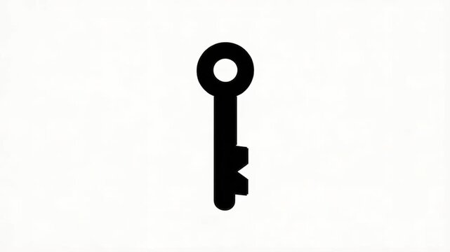 A black key on white background.