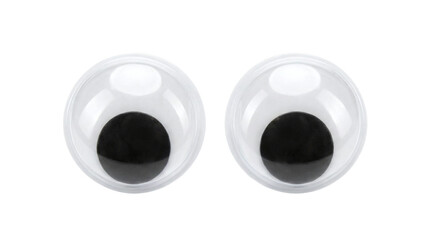 Pair of funny plastic craft googly eyes on a transparent background © Vitalo4ok