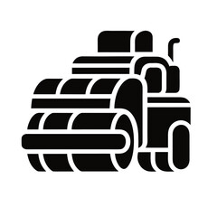 A black and white icon of a bulldozer © Nurshahi