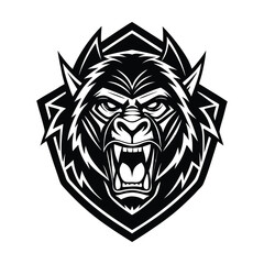 Fototapeta premium Vector angry bear head logo