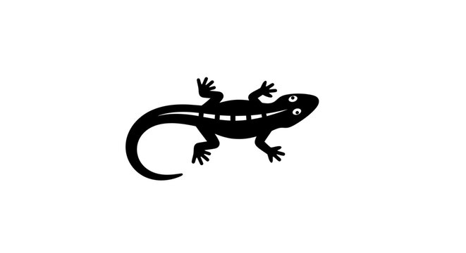 Black silhouette of a small lizard.