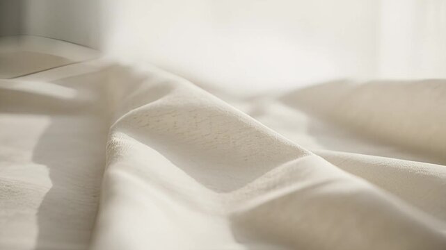 Abstract white fabric gently draped with soft shadows and subtle textures