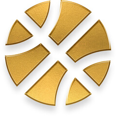 Luxury gold textured basketball sports ball icon for competition and games © titileedzs