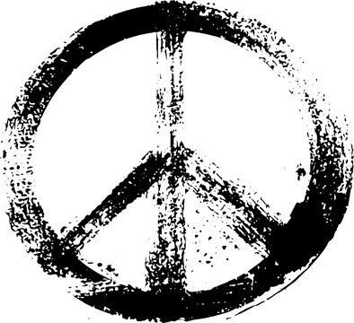 Grunge anarchy symbol stencil in high contrast design for posters and art