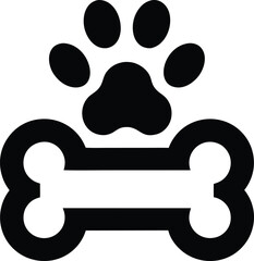 Paw print and bone vector illustration © Amir