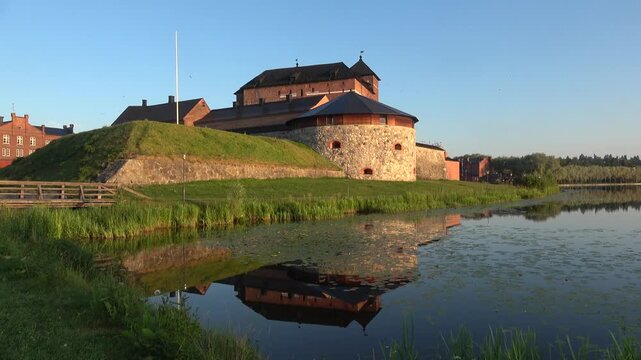 A warm July morning at the ancient fortress of Hameenlinna. Finland